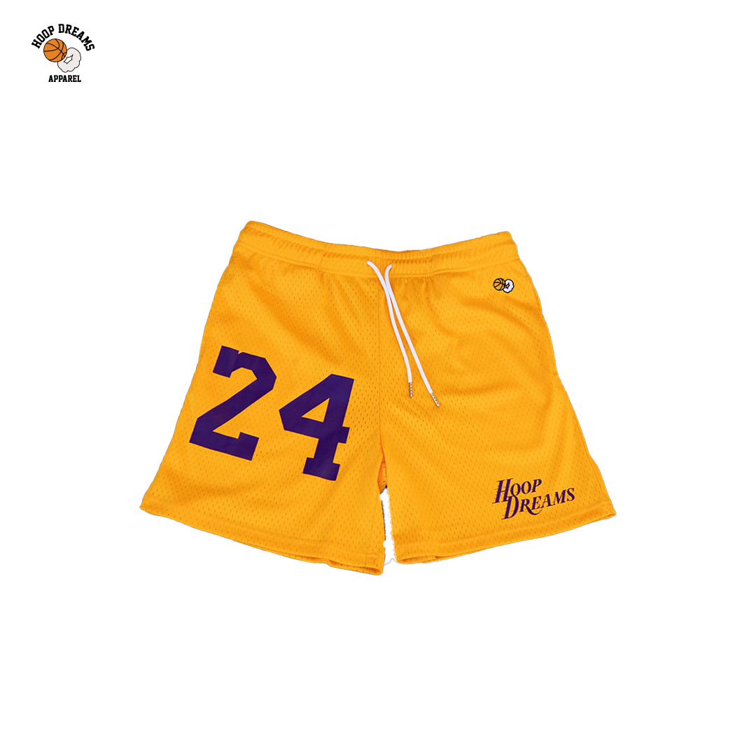 Yellow Kobe Bryant Mesh Shorts